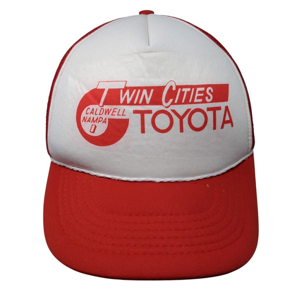Twin Cities Toyota Snapback Trucker Hat Red OS Adjustable Mesh Back Crown Cap